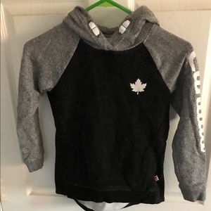 Girls size M Gray and black Canadian Hoodie sweatshirt